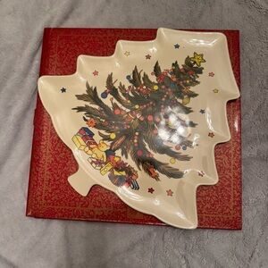 Taipro Christmas Tree Serving Tray Lord And Taylor Vintage Holiday Platter